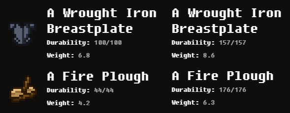 Durability from Weight Bonus